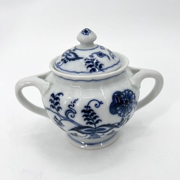 Blue Danube Blue Onion Cream Sugar & Syrup Picher Set Japan Rectangle Mark 3 Pcs - Picture 8 of 12